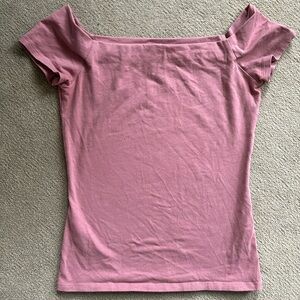 Rose pink off the shoulder tee